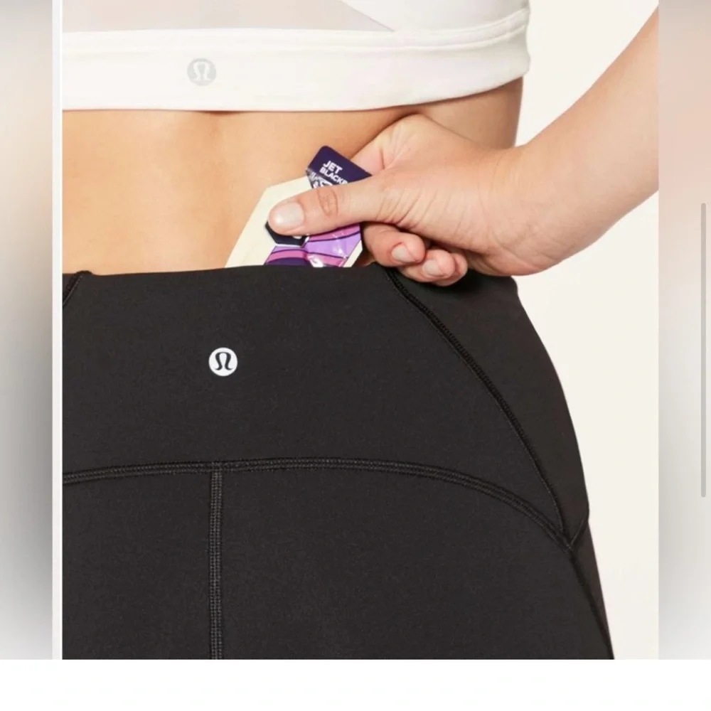 Lululemon train times black shorts mesh detail bike shorts